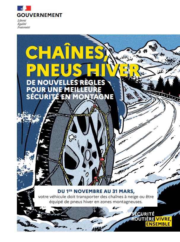 Nueva legislación del equipamiento obligatorio de invierno vehículos pesados en Francia 32 NEUMÁTICOS DE CUBIERTA DE INVIERNO